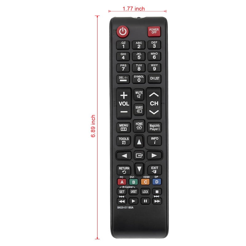 Vinabty New BN59-01180A Replace Remote fit for Samsung LFD TV TM1240A DH40D DH48D DH55D DM32D DM40D DM48D EM65E EM75E DC32E DC40E DC48E DC55E DC32E-M DC40E-M DC48E-M DC55E-M DC40E-H DC48E-H ED75E ML32E ML55E - Image 2